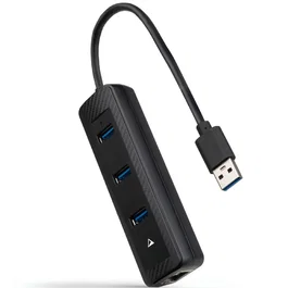 Nanocable Hub USB 3.0 10.16.4604 - 3 Puertos USB-A 3.0 + 1 Puerto Ethernet RJ45 Gigabit, Negro, 15 cm
